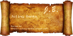 Juliny Benke névjegykártya